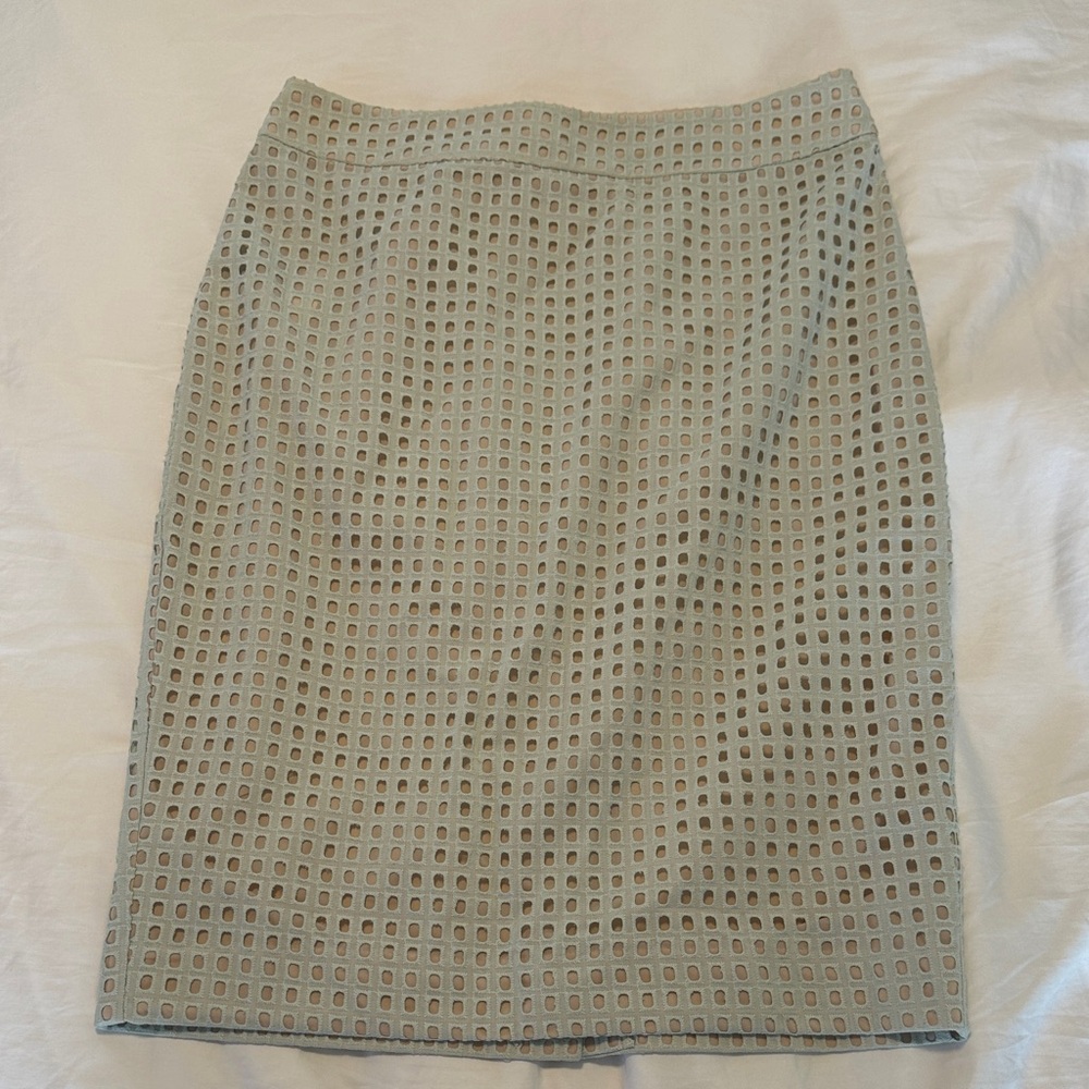 Ann Taylor Aqua Cutout Pencil Skirt